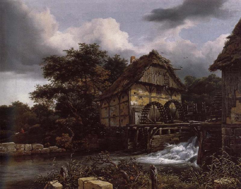 Jacob van Ruisdael Two Water Mills and an Open Sluice china oil painting image
